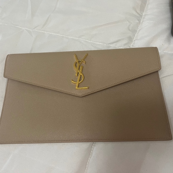 Yves Saint Laurent Handbags - SAINT LAURENT POUCH IN GRAIN DE POUDRE EMBOSSED LEATHER